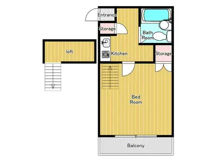 ジュネパレス船橋501(1K/1階)の間取り写真