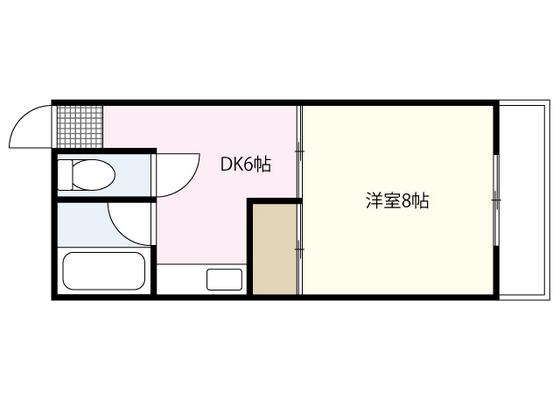 メゾンヤマキ(1DK/3階)の間取り写真
