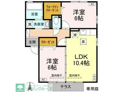 オーククレストIV(2LDK/1階)の間取り写真