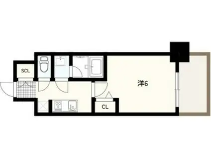 フォーリアライズ難波リアン(1K/9階)の間取り写真