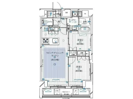 レガリス月島ベイサイドコート(2LDK/9階)の間取り写真