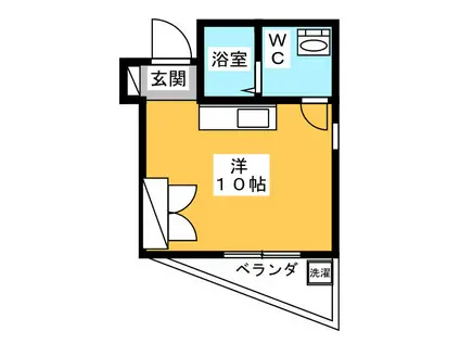 ポピーイン住吉(ワンルーム/2階)の間取り写真