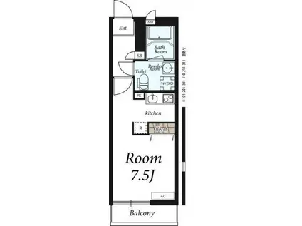 リブリ・クレールカルチェI(1K/2階)の間取り写真