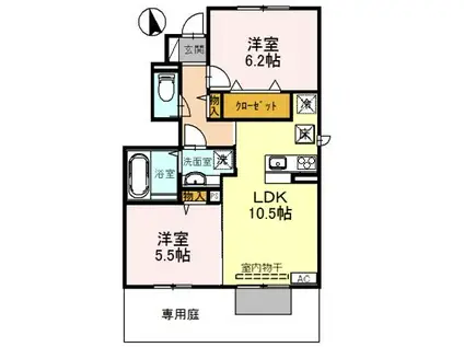 メゾン・マグノリア(2LDK/1階)の間取り写真