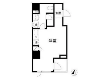 シャンブリーズ三越前(ワンルーム/5階)の間取り写真