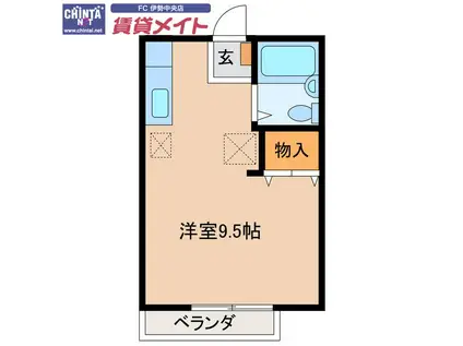 ビーラインミュー(ワンルーム/2階)の間取り写真