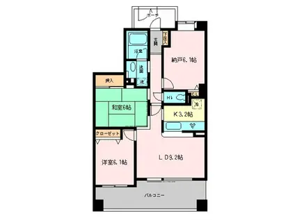 コスモ志村坂上パークビュー(3LDK/2階)の間取り写真