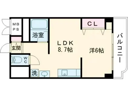 シャンボール東雲 4階(1LDK/4階)の間取り写真