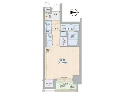 SDグランツ新神戸(ワンルーム/2階)の間取り写真