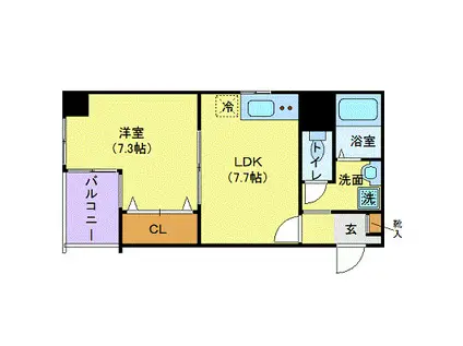 メゾン・ド・ヴィレ知事公館前(1LDK/4階)の間取り写真