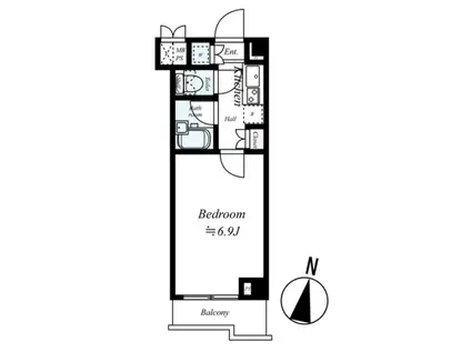 ルーブル中野沼袋弐番館(1K/3階)の間取り写真