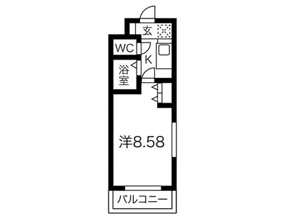 コーラル観月(1K/2階)の間取り写真