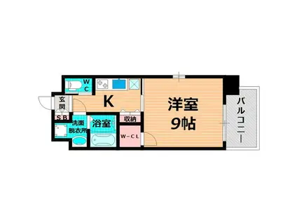 フォレストグレイス滝井駅前I(1K/2階)の間取り写真