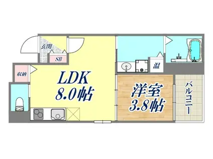 メゾンプラーナ笠屋(1LDK/1階)の間取り写真