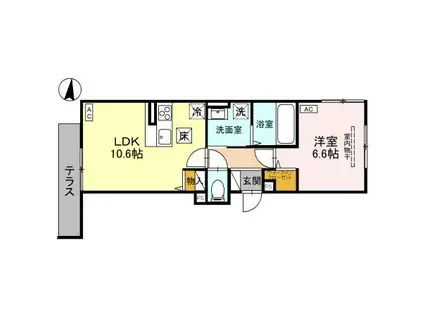 サンシャイン(1LDK/1階)の間取り写真