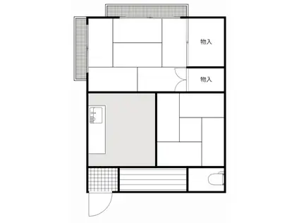 吉野荘(2DK/1階)の間取り写真