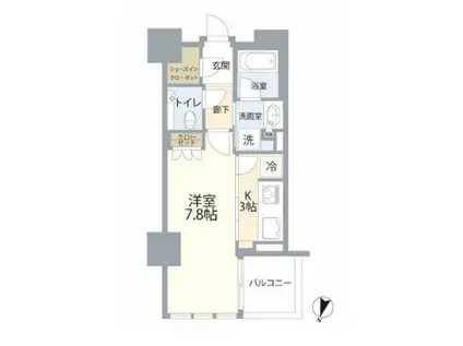 宮益坂ビルディング ザ・渋谷レジデンス(1K/13階)の間取り写真