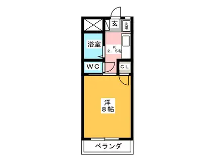 カーサクリタ(1K/2階)の間取り写真