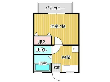 ハイツ黒髪(1K/2階)の間取り写真