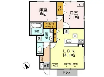 セーフティーコートI(2LDK/1階)の間取り写真