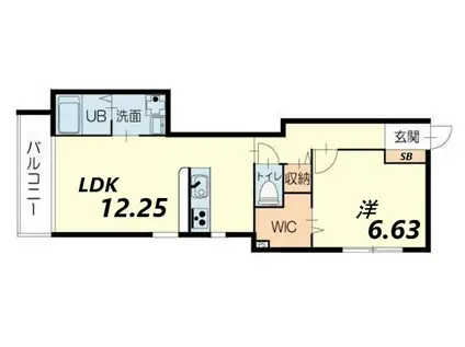 エレアージュ東姫路駅前Ⅲ(1LDK/2階)の間取り写真