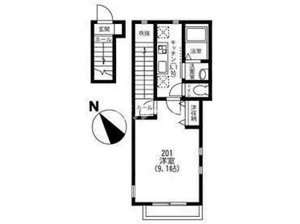 メゾン エクリュ(1K/2階)の間取り写真