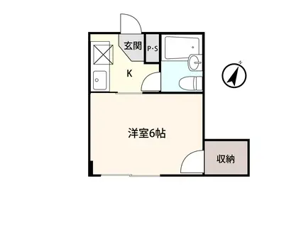 アシスト第3盛岡マンション(1K/2階)の間取り写真