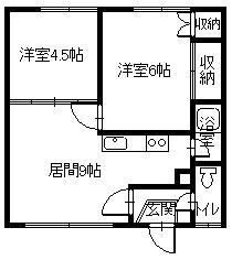 正和マンション(2DK/2階)の間取り写真