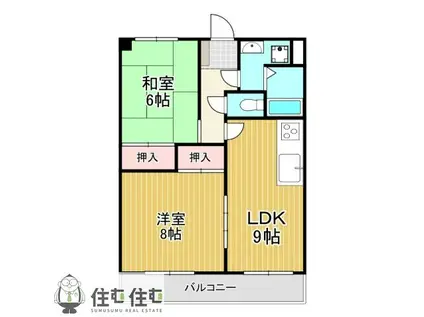 ノ-ブルライフムラマ(2LDK/2階)の間取り写真