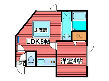 アークコート月寒中央II(1LDK/2階)の間取り写真