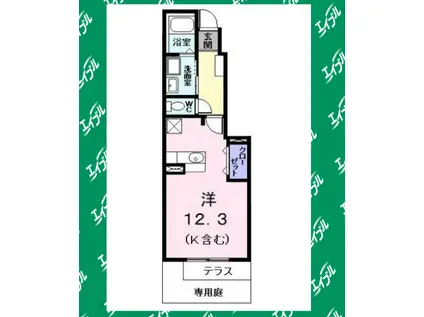 カフェオーレBAN I(ワンルーム/1階)の間取り写真