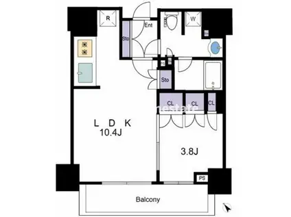インプレストコア代官山(1LDK/3階)の間取り写真