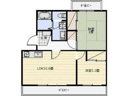 ラフォーレ向平(2LDK/1階)の間取り写真