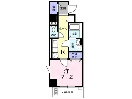 BONHEUR姫路栗山町(1K/6階)の間取り写真