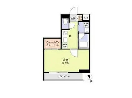 XEBEC方南町(1K/5階)の間取り写真