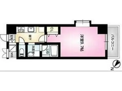 ファーストクラス柳都大橋(1K/4階)の間取り写真