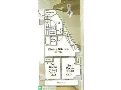 アイル押上ノース(2DK/6階)の間取り写真