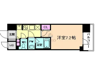 スプランディット十三本町(1K/11階)の間取り写真