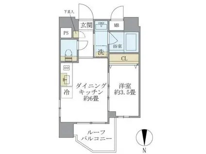 目白4丁目M(1DK/8階)の間取り写真