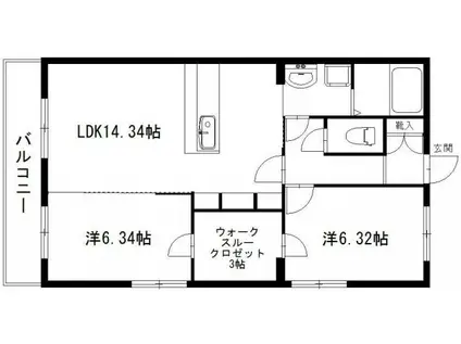 デラパーチェ(2LDK/5階)の間取り写真
