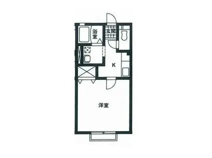 ラ・ルーチェ(1K/1階)の間取り写真