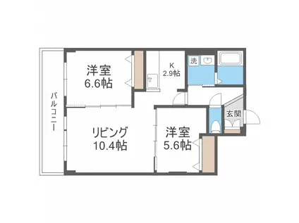 グラン札幌(2LDK/5階)の間取り写真