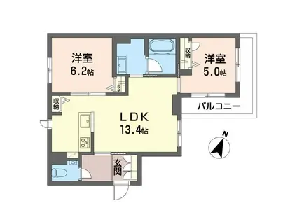 モンサンク(2LDK/4階)の間取り写真