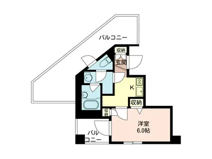 グリーングラス千駄ヶ谷(1K/7階)の間取り写真