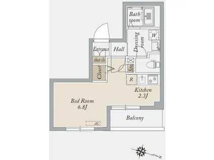 アーバンパーク王子(ワンルーム/2階)の間取り写真