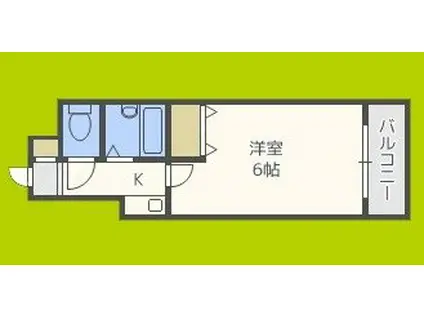 ヴィラ・リベルテ下新庄(1K/2階)の間取り写真