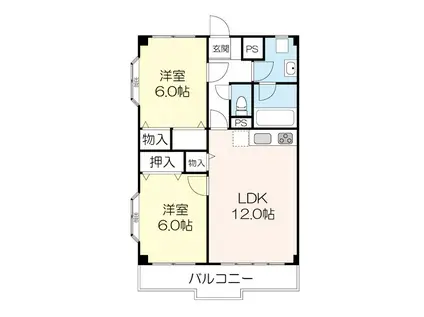 ラフィーヌ・ファインビュー(2LDK/7階)の間取り写真