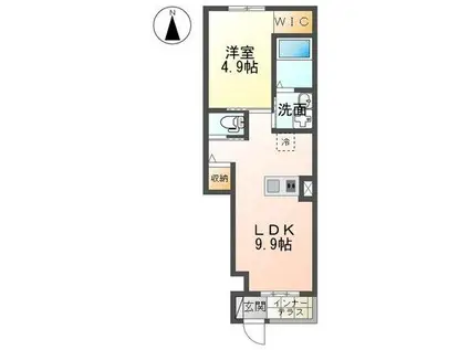 フェリーチェ元山(1LDK/1階)の間取り写真