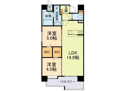 MTH GRANDE 新大江(2LDK/4階)の間取り写真