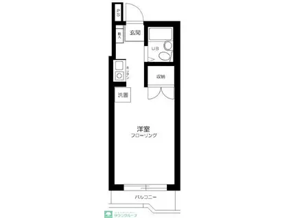 スカイコート品川第5(1K/2階)の間取り写真